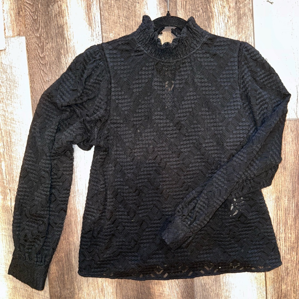 Sezane Black Lace Shona Top - Picture 7 of 11